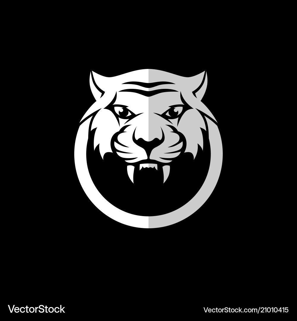 Einschüchterung Tiger Frontansicht Logo Vorlage Vektorbild