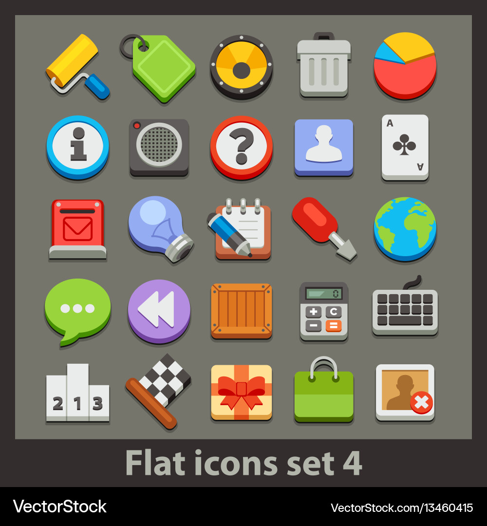 Flat icon-set 4 Flat icon-set 4 vector image