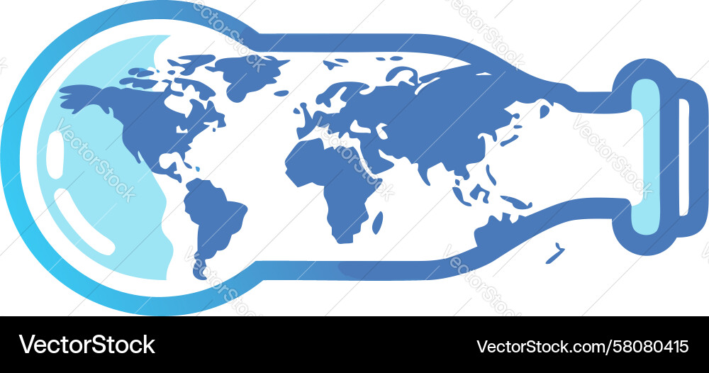 Global Science Flask Icon Vector Image