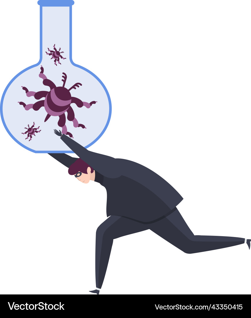 Hacker virus attack cyberattack and computer vector image