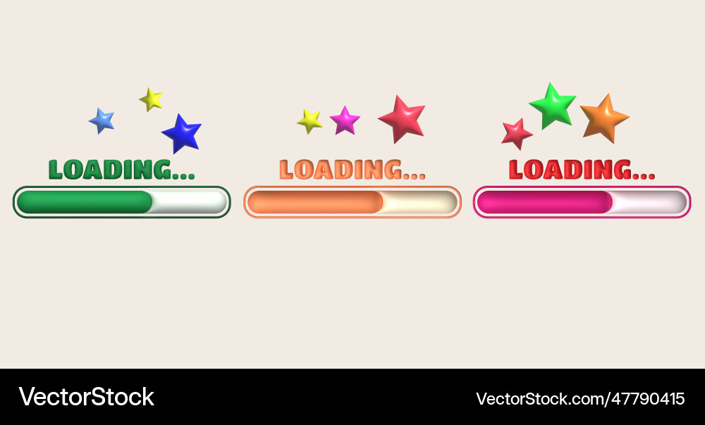 Loading bar and progress visualization Loading bar and progress visualization Vector Image