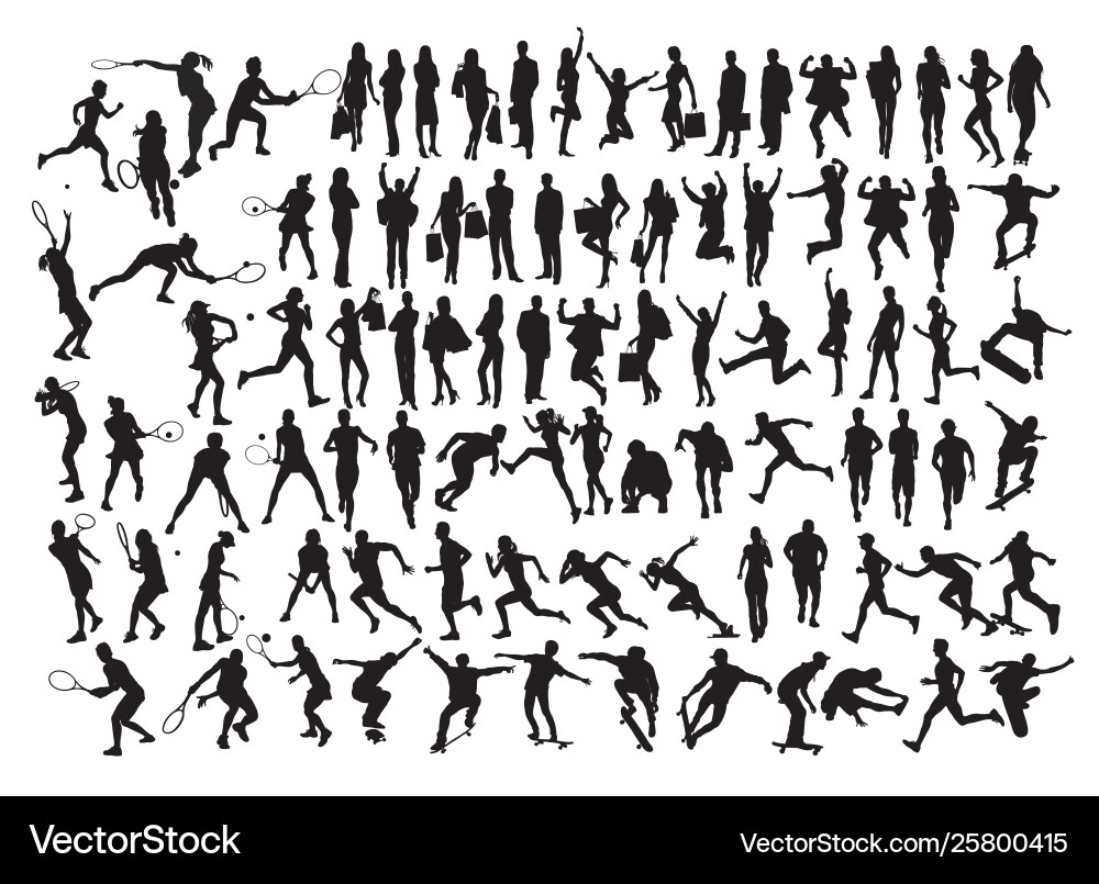 People silhouettes People silhouettes Vector Image