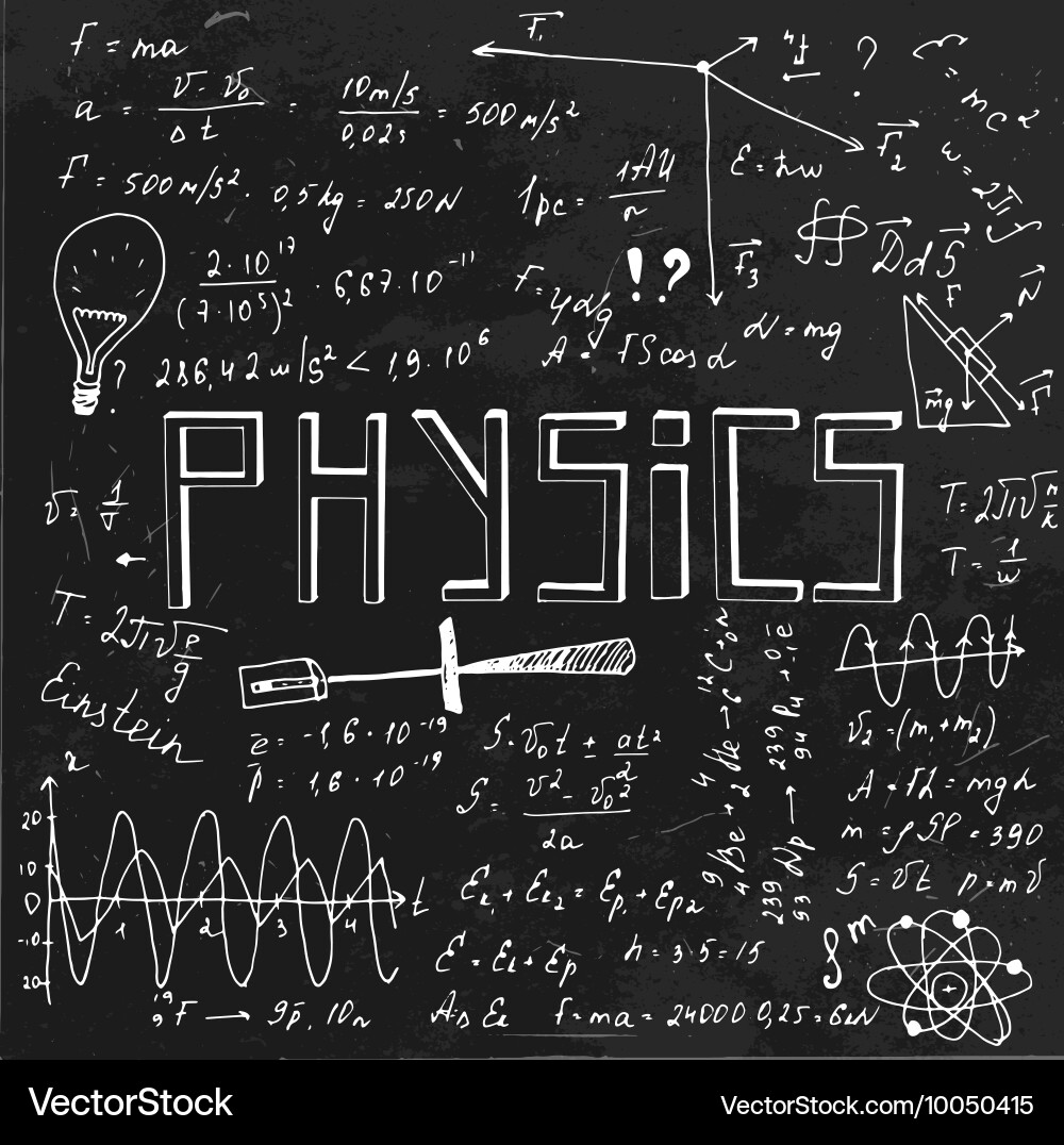 Physics blackboard image vector image