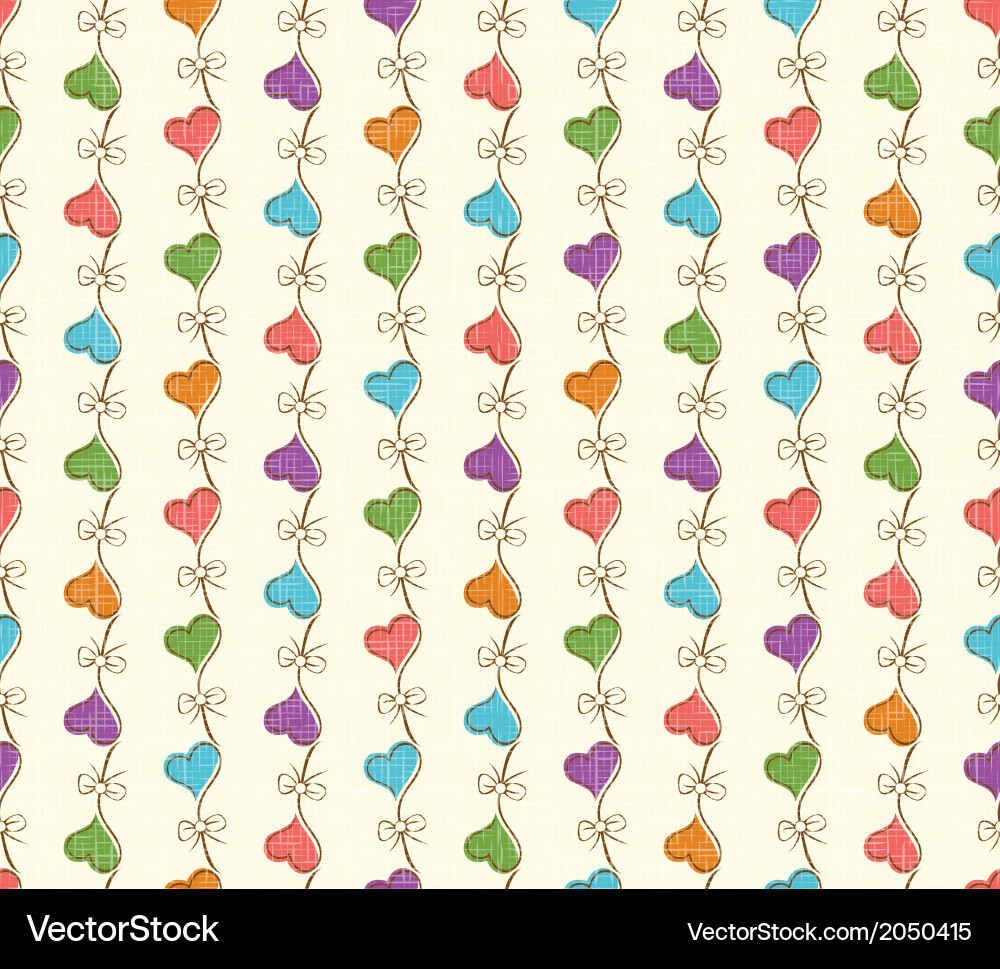Retro seamless pattern with colorful hearts Vector Image