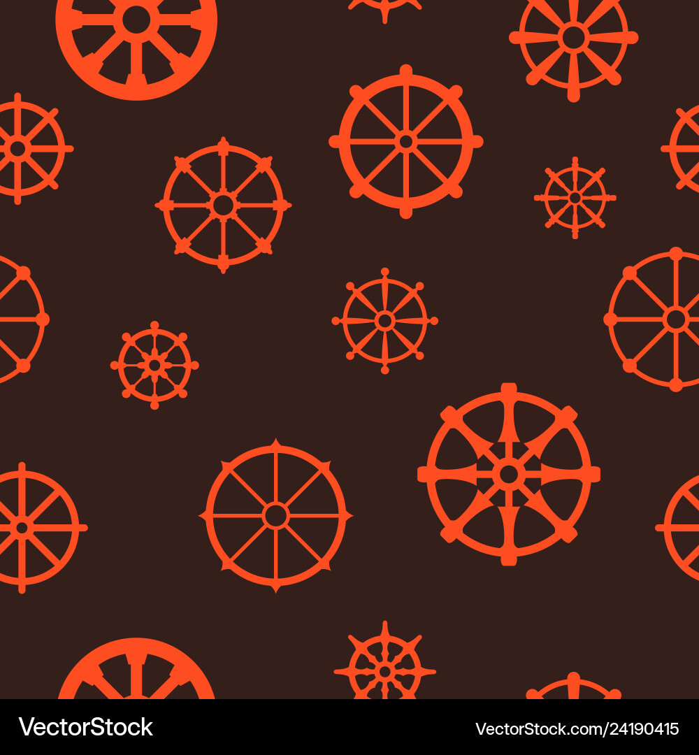Seamless pattern with dharmachakra Vector Image