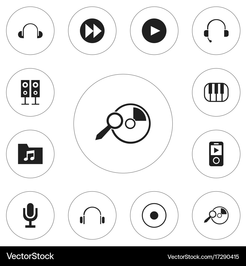 Set of 12 editable sound icons includes symbols vector image