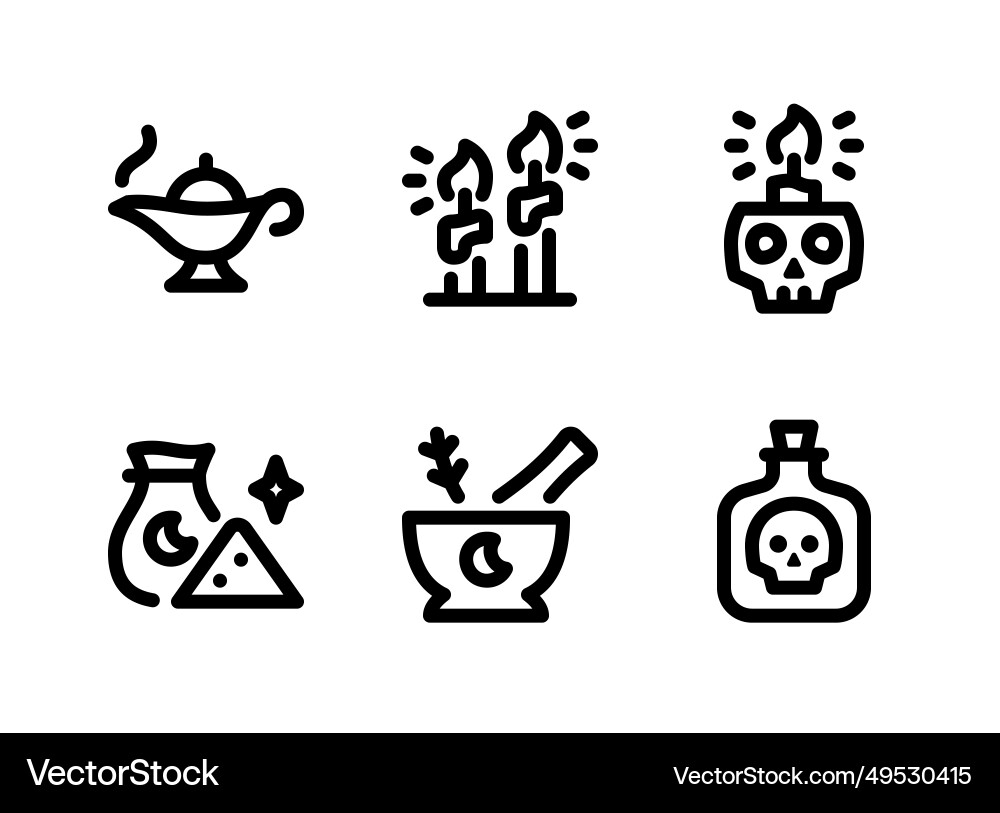 Simple set of celestial and witchcraft line icons Vector Image