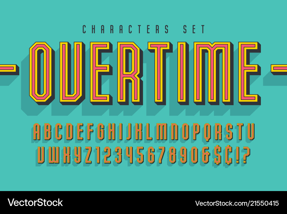 Sport and techno display font 3d design alphabet Sport and techno display font 3d design alphabet vector image