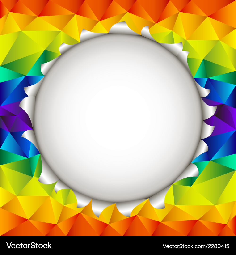 Triangular rainbow open background vector image