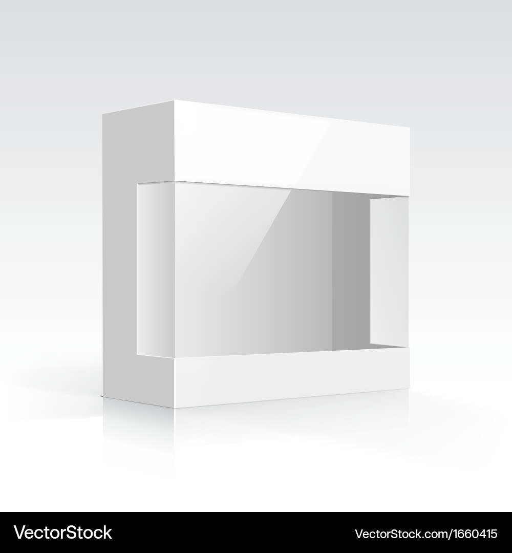White Box with Transparent Window vector image
