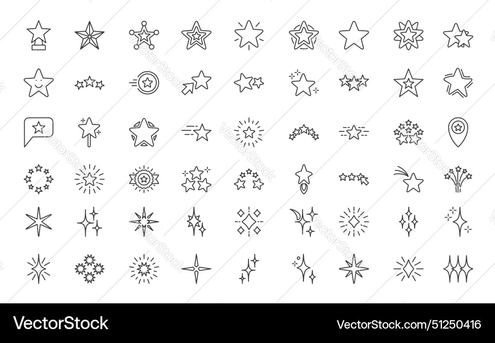 A collection of stars in various sizes and shapes A collection of stars in various sizes and shapes vector image