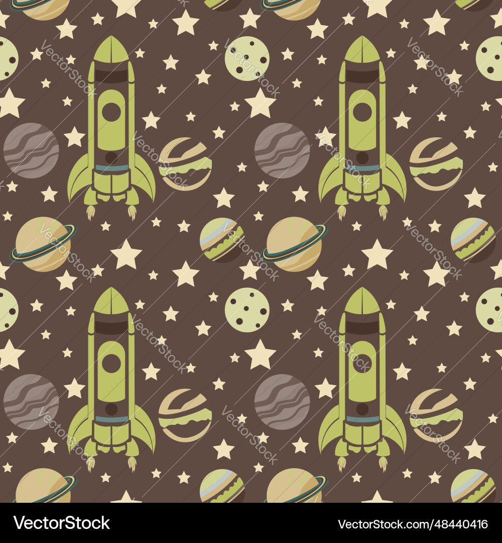 A set of space seamless pattern A set of space seamless pattern vector image