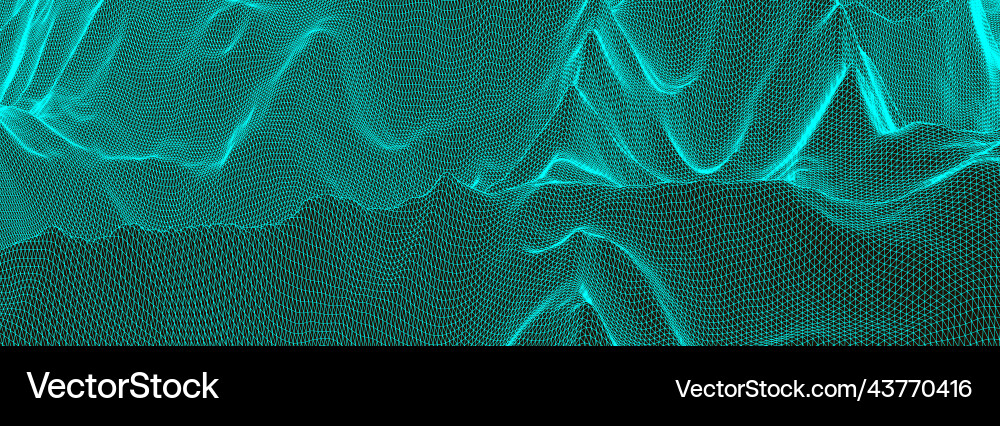 Abstract background with waves 3d surface Vector Image