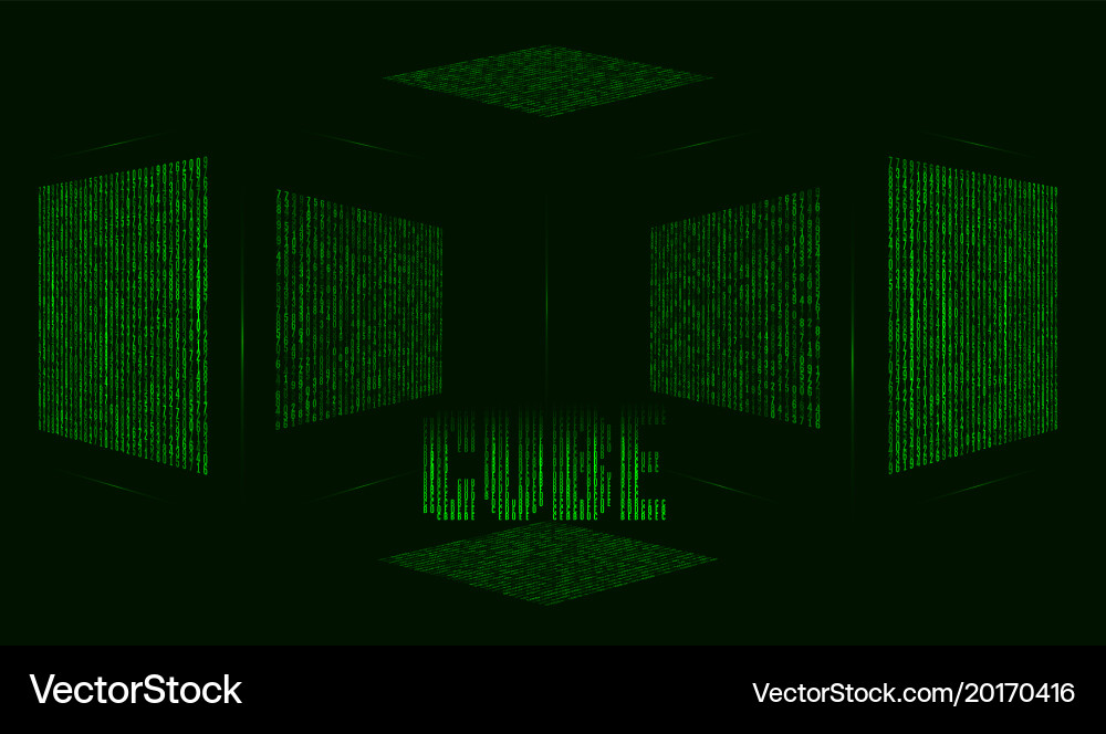 Abstract futuristic green background with cube vector image