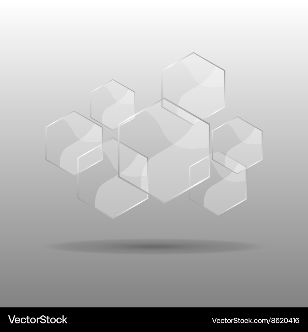 Abstract Hexagon Transparent Background vector image