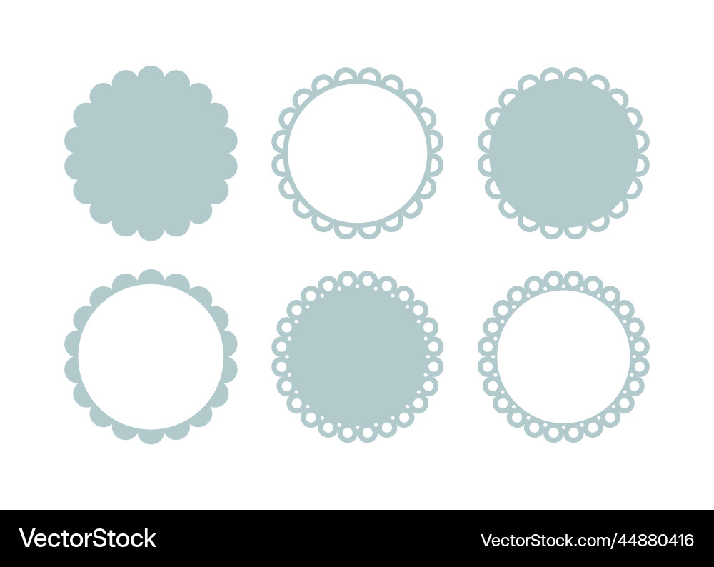 Circle scalloped frame edge round shape Circle scalloped frame edge round shape vector image