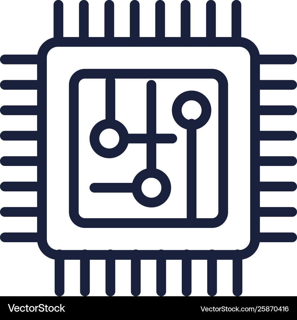 Computer processor isolated icon Computer processor isolated icon vector image
