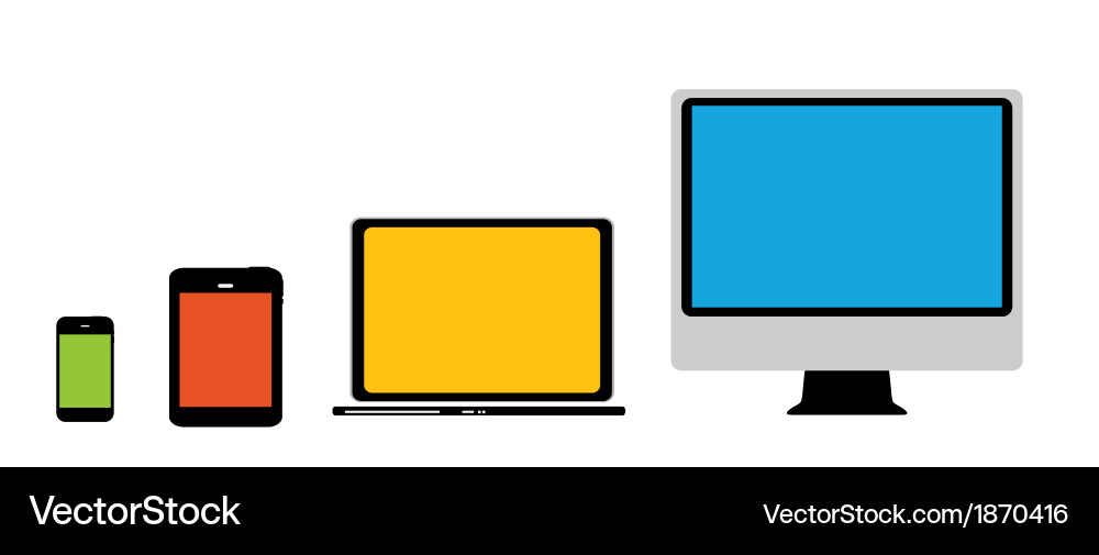 Computing concept on different electronic devices vector image