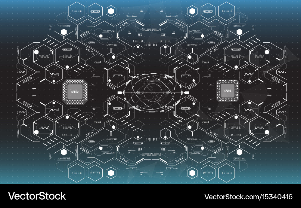 Conceptual template with hud elements background vector image