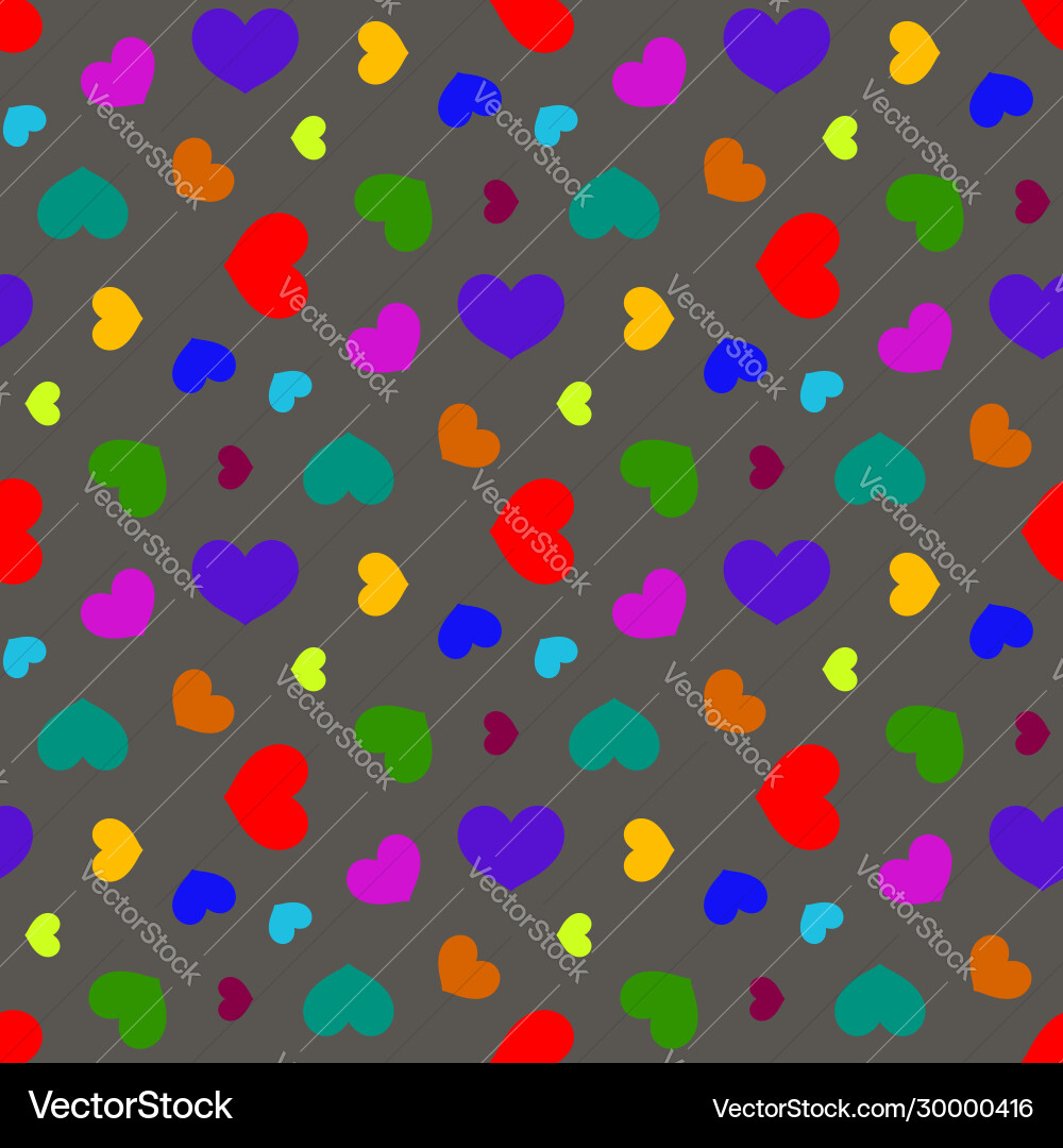Dark Hearts Seamless Pattern Vector Image