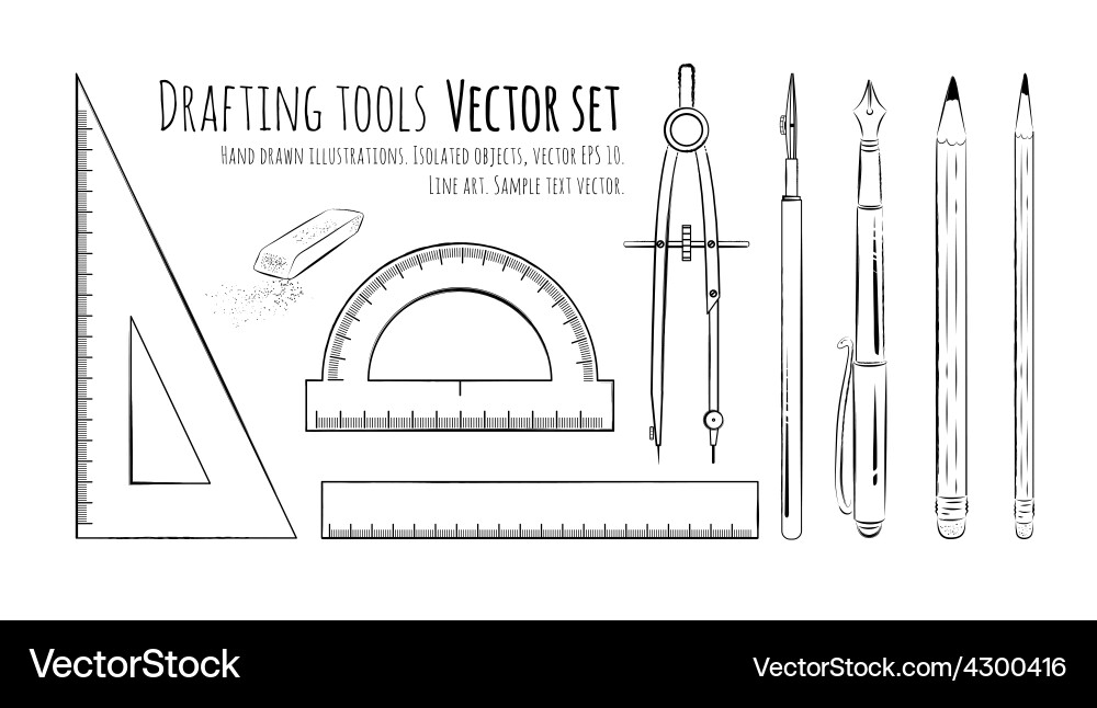 Drafting Tools Collection vector image