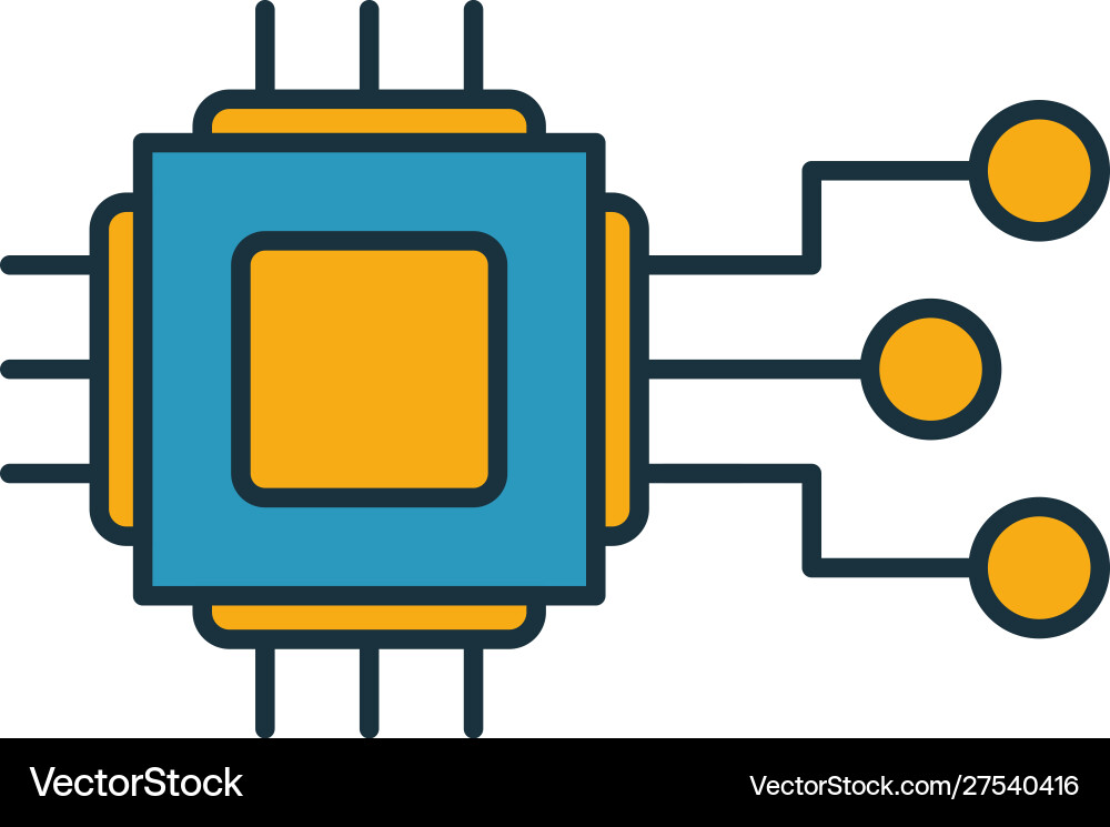 Embedded system icon set four elements Vector Image