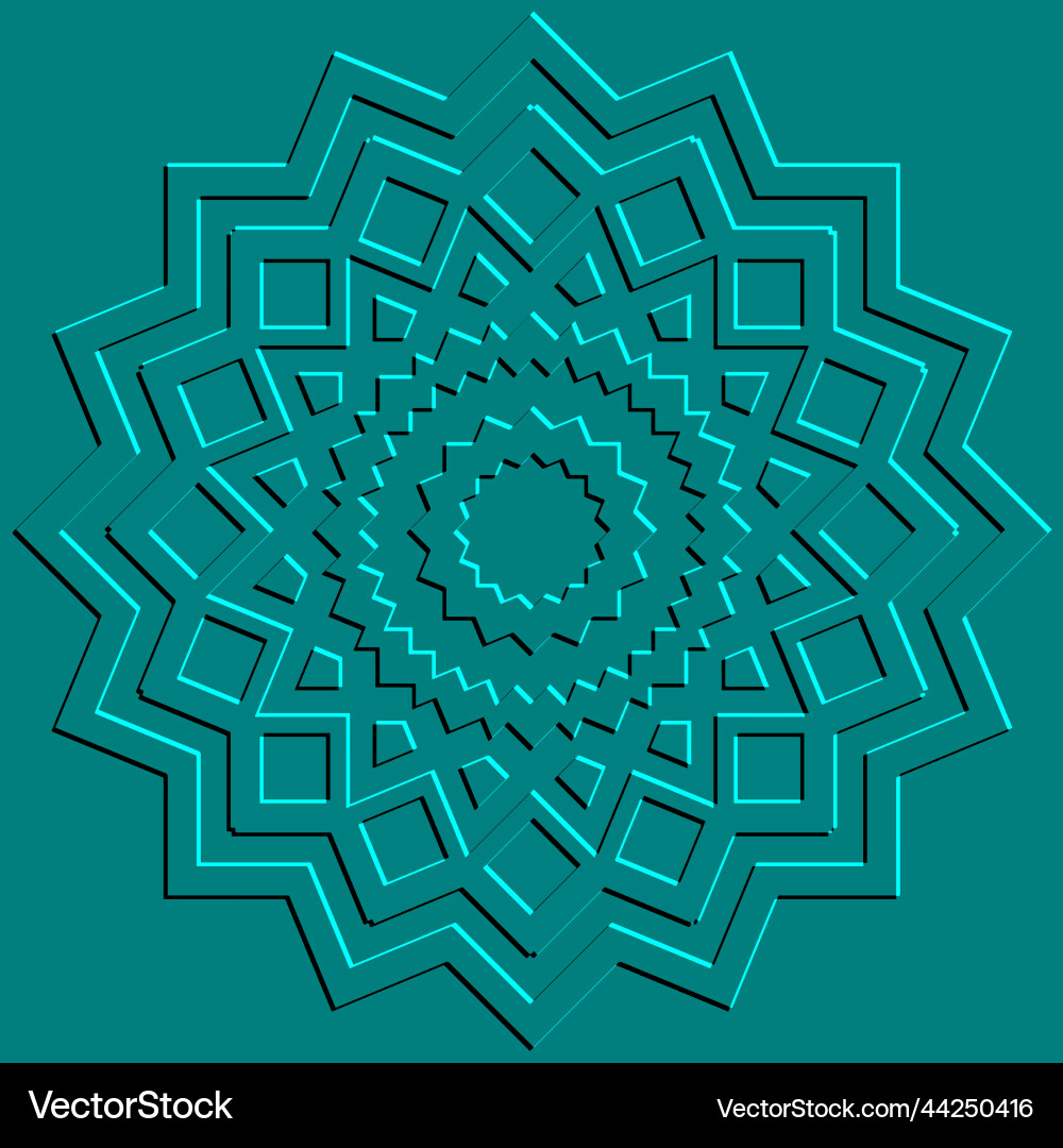Embossed 3d round zigzag mandala pattern emboss Embossed 3d round zigzag mandala pattern emboss vector image