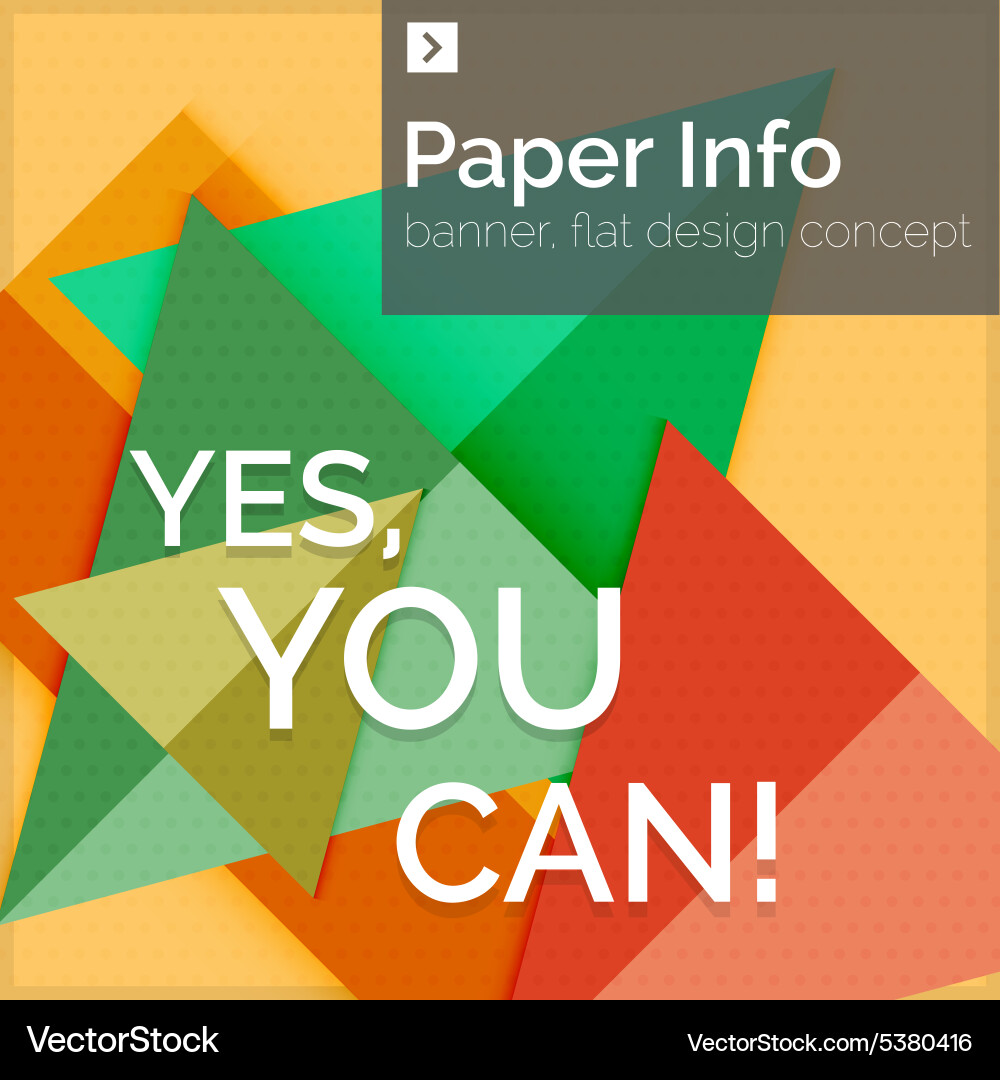 Flat design square banner with slogan Vector Image