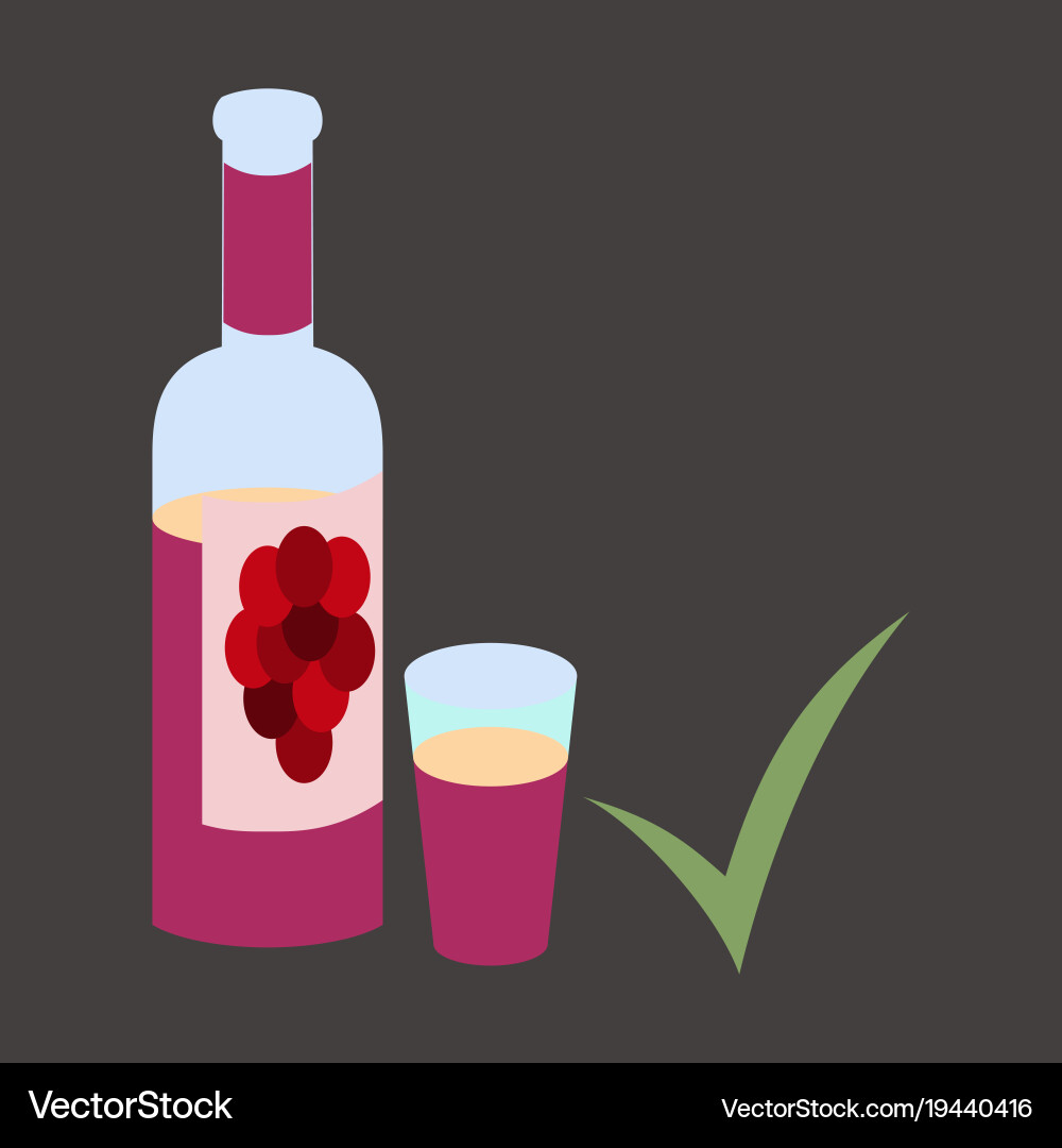 Flat wine bottle it can serve as a layout Vector Image
