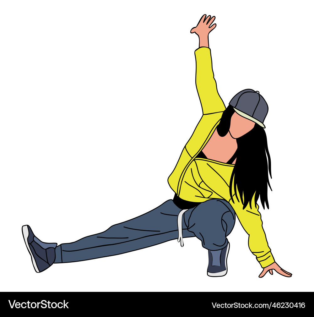 Girl dancing street dance in urban hip hop style Girl dancing street dance in urban hip hop style vector image