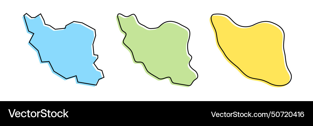 Iran country map in three levels Iran country map in three levels vector image