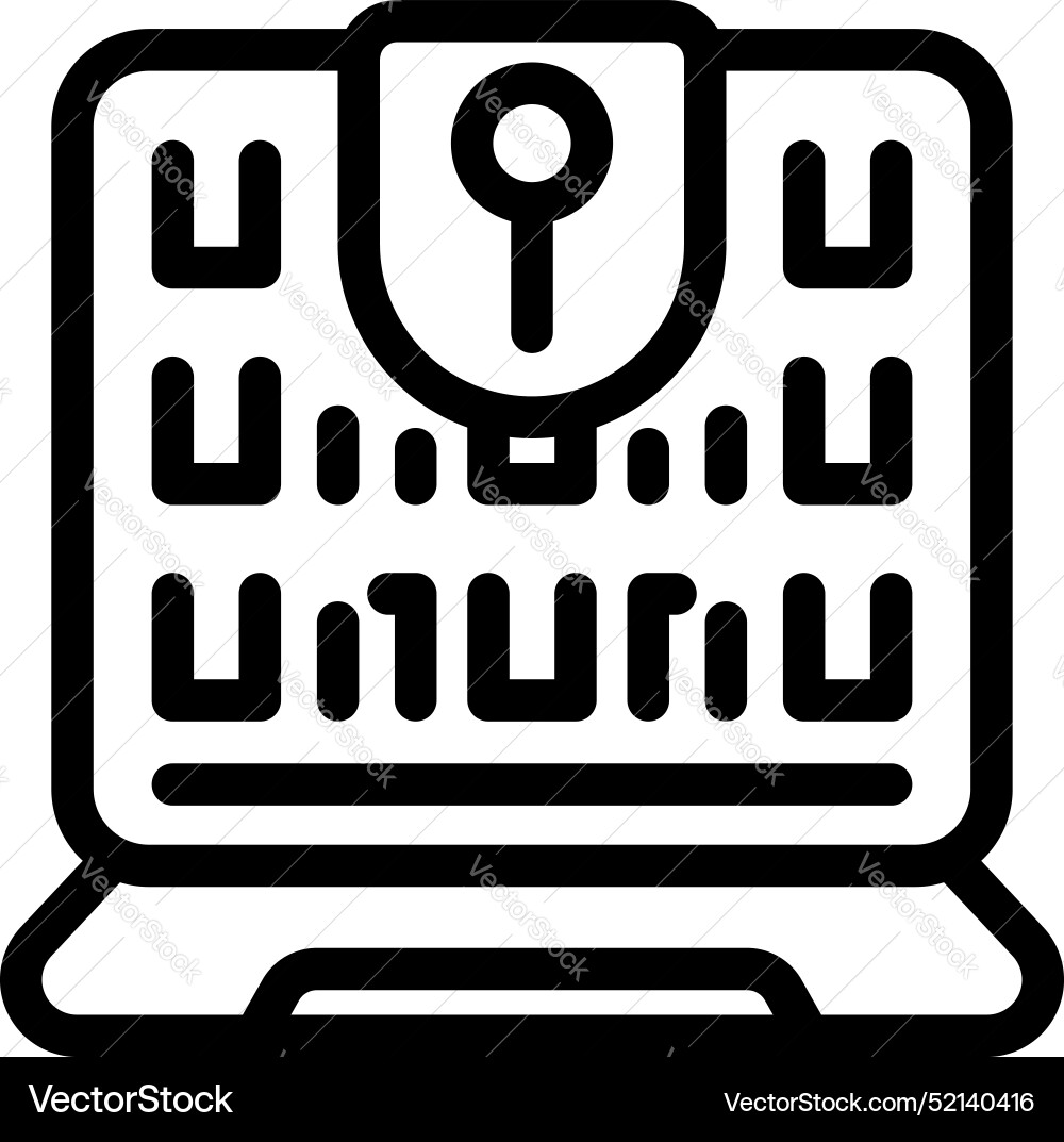 Laptop displaying password protected login screen Laptop displaying password protected login screen vector image