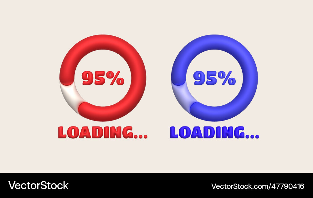 Loading bar and progress visualization Loading bar and progress visualization Vector Image