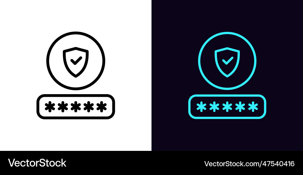 Password Check Icon - Secure Login vector image