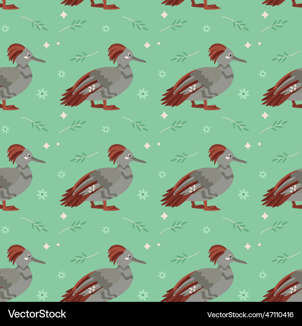 Pattern with duck bird Pattern with duck bird vector image