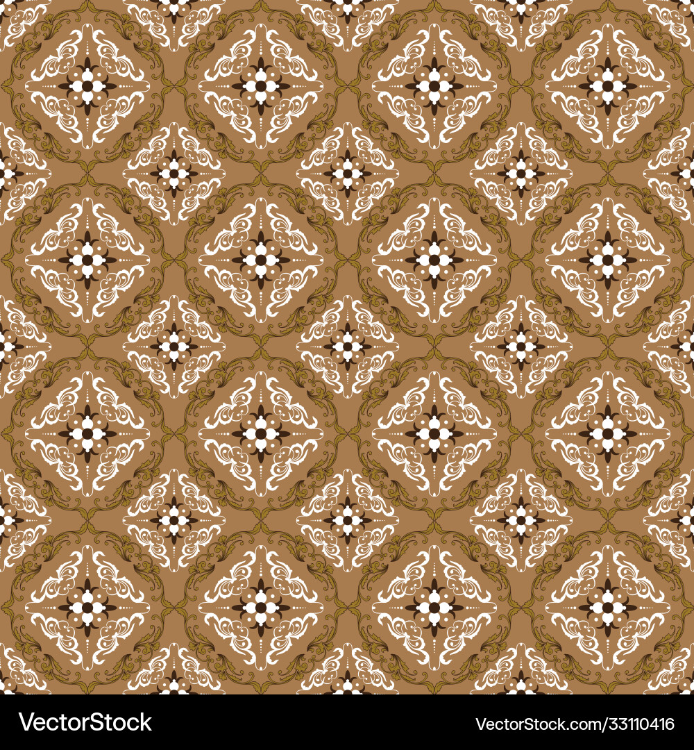 Seamless java batik flower motifs Royalty Free Vector Image