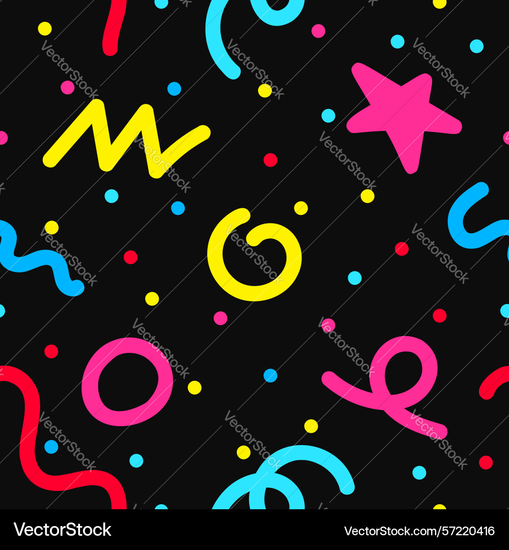 Seamless memphis pattern with colorful shapes vector image