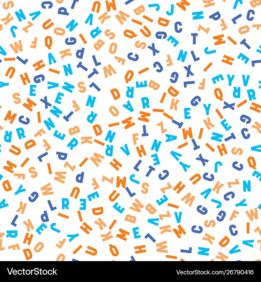 Seamless pattern colorful letters random order Seamless pattern colorful letters random order vector image