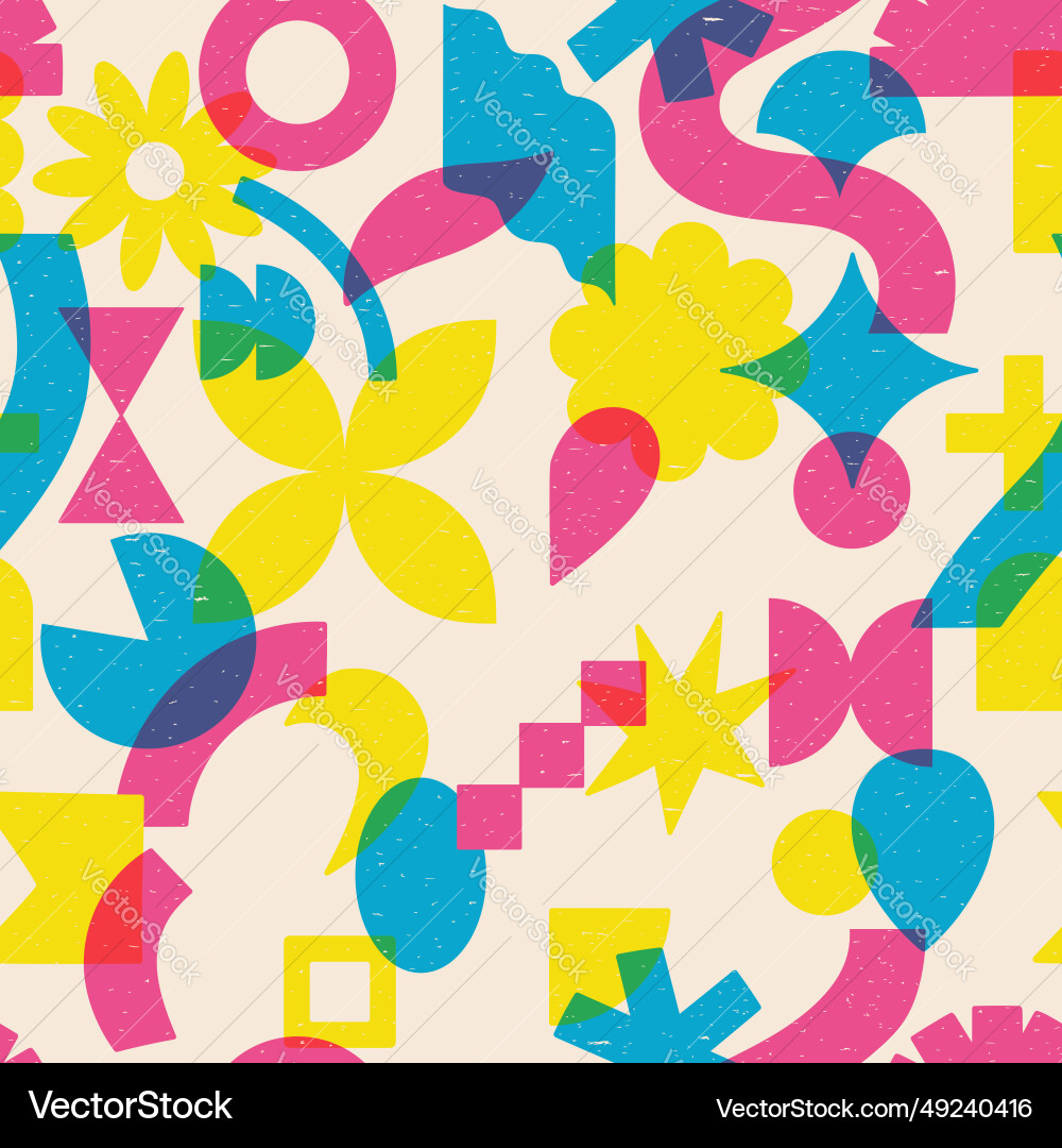 Seamless pattern with different colored shapes Seamless pattern with different colored shapes Vector Image