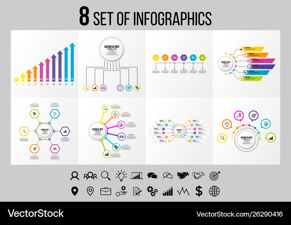 Set of infographics elements design template Set of infographics elements design template Vector Image