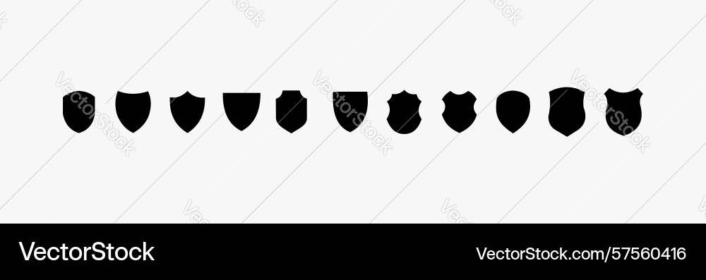 Shield icons with checkmarks representing security vector image
