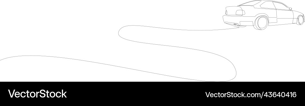 Single line drawing of racing and drifting car Single line drawing of racing and drifting car vector image
