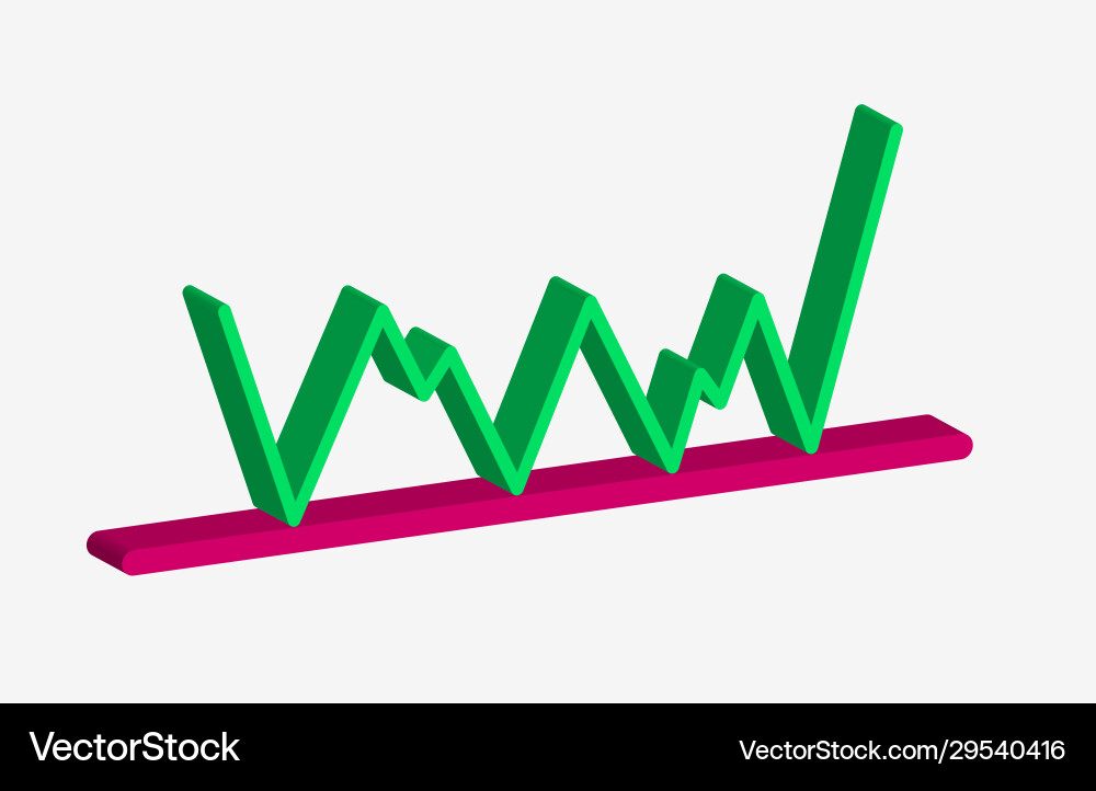 Support levels line icon isolated on white Vector Image