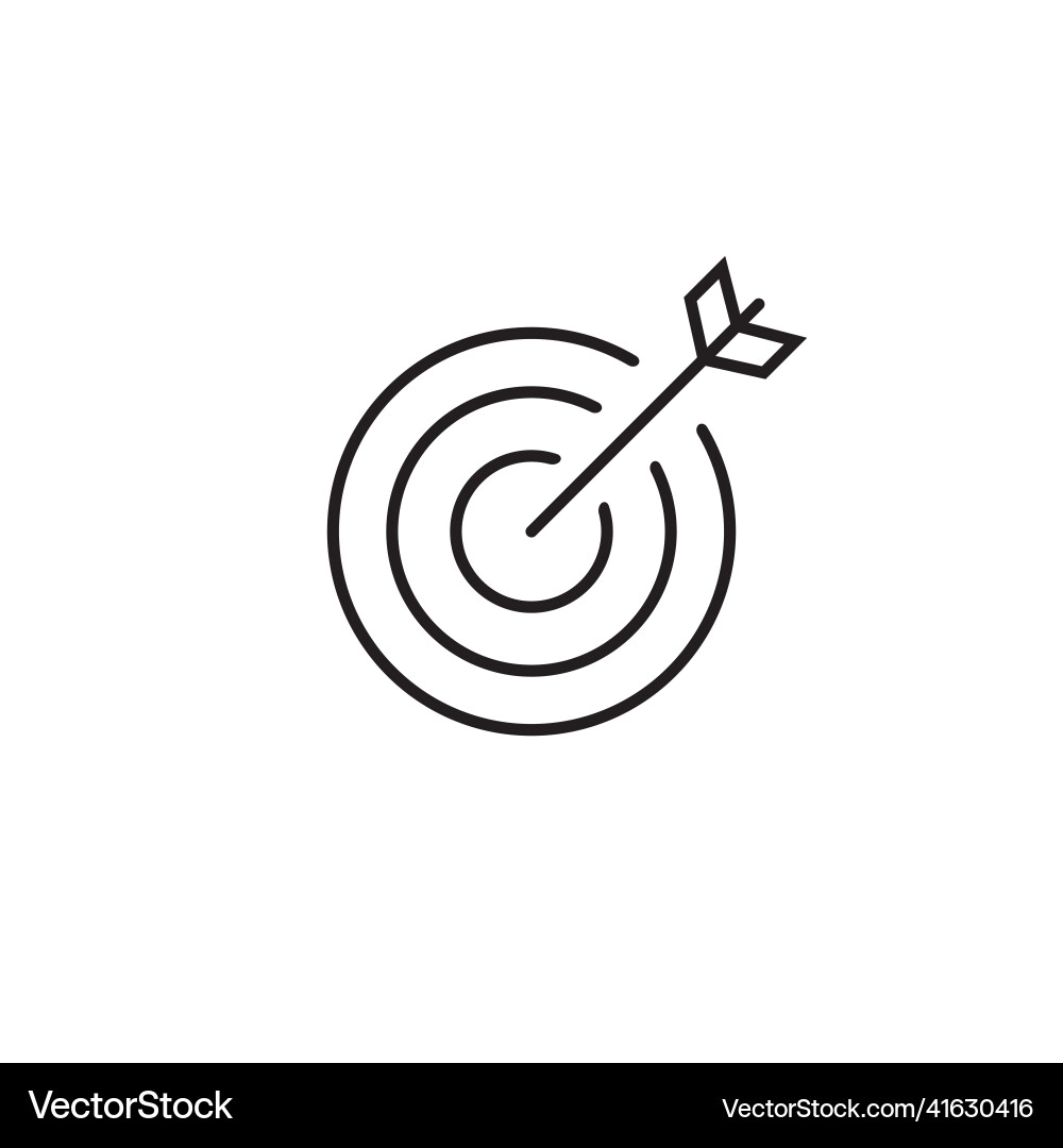 Target line icon arrow purpose objective outline Target line icon arrow purpose objective outline vector image