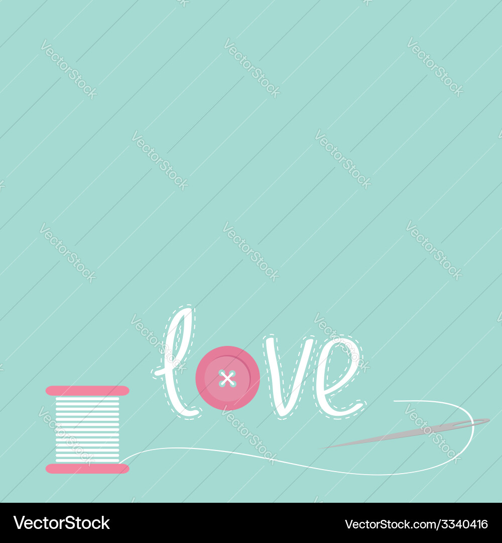 Thread and Needle with Button Vector Image