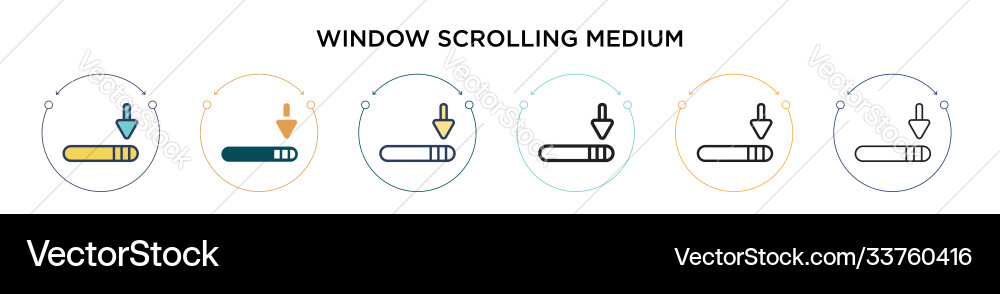 Window scrolling medium icon in filled thin line Window scrolling medium icon in filled thin line Vector Image