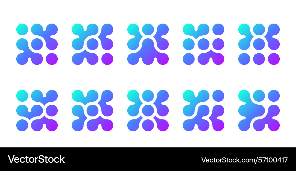 Abstract connected circles and dots icon Abstract connected circles and dots icon vector image