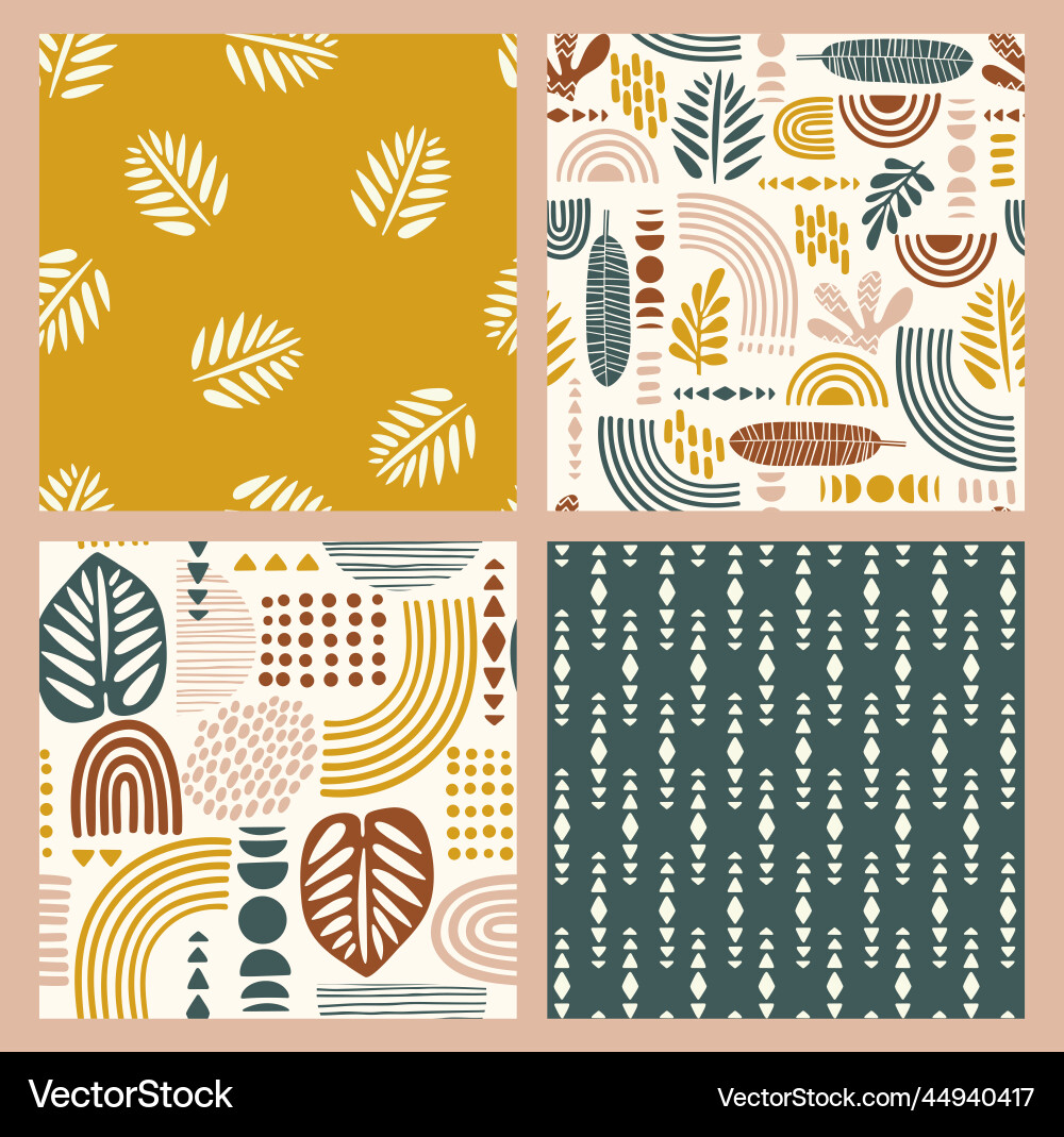 Abstract Leaf Patterns vector image
