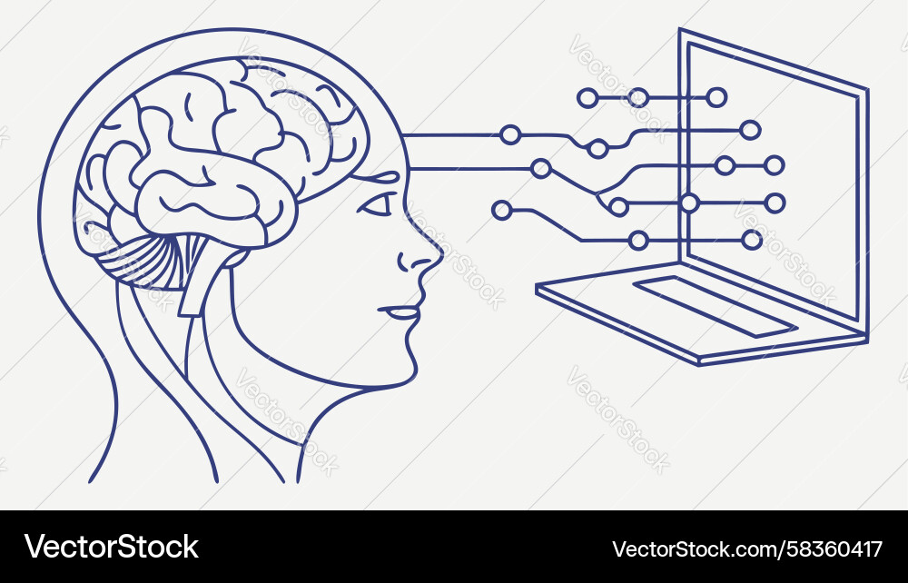AI Neural Network Brain Vector Image