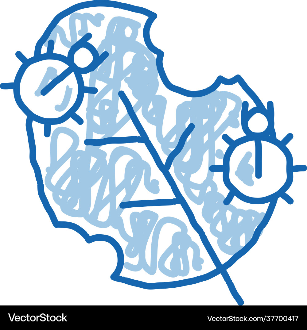 Bugs essen Blatt Doodle Icon Hand gezogen Bugs essen Blatt Doodle Icon Hand gezogen vektorbild